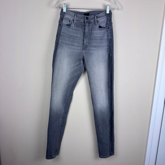 MOTHER Denim - MOTHER The Swooner Supermoon Stripe Jeans Gray Wash Denim Size 26